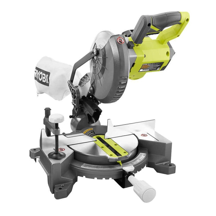 RYOBI ONE+ 18V Cordless 7-1/4 in. Compound Miter Saw (Tool Only) with Blade and Blade Wrench