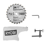 RYOBI ONE+ 18V Cordless 7-1/4 in. Compound Miter Saw (Tool Only) with Blade and Blade Wrench