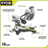 RYOBI 15 Amp 10 in. Corded Sliding Compound Miter Saw with LED Cutline Indicator (TSS103)