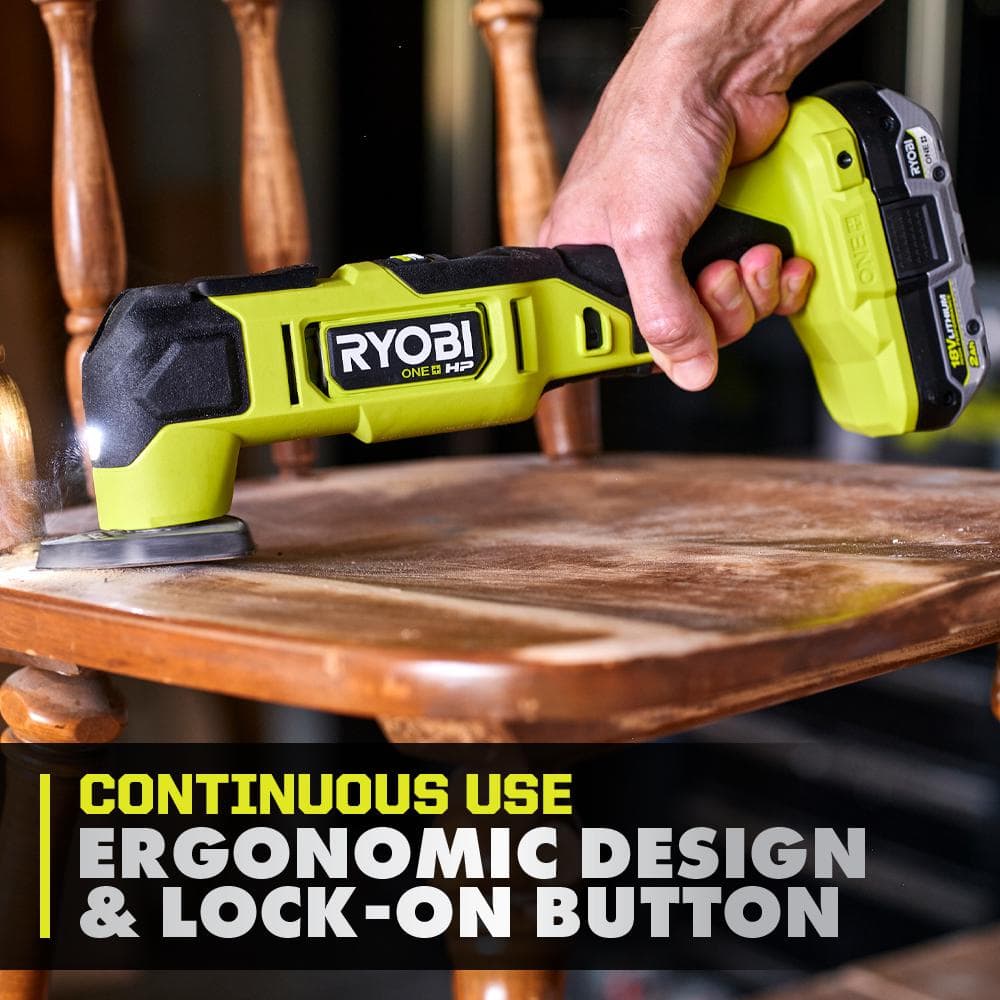 RYOBI ONE+ HP 18V Brushless Cordless Oscillating Multi-Tool (Tool Only) with 4-Piece Wood Oscillating Multi-Tool Blade Set