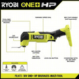 RYOBI ONE+ HP 18V Brushless Cordless Oscillating Multi-Tool (Tool Only) with 4-Piece Wood Oscillating Multi-Tool Blade Set