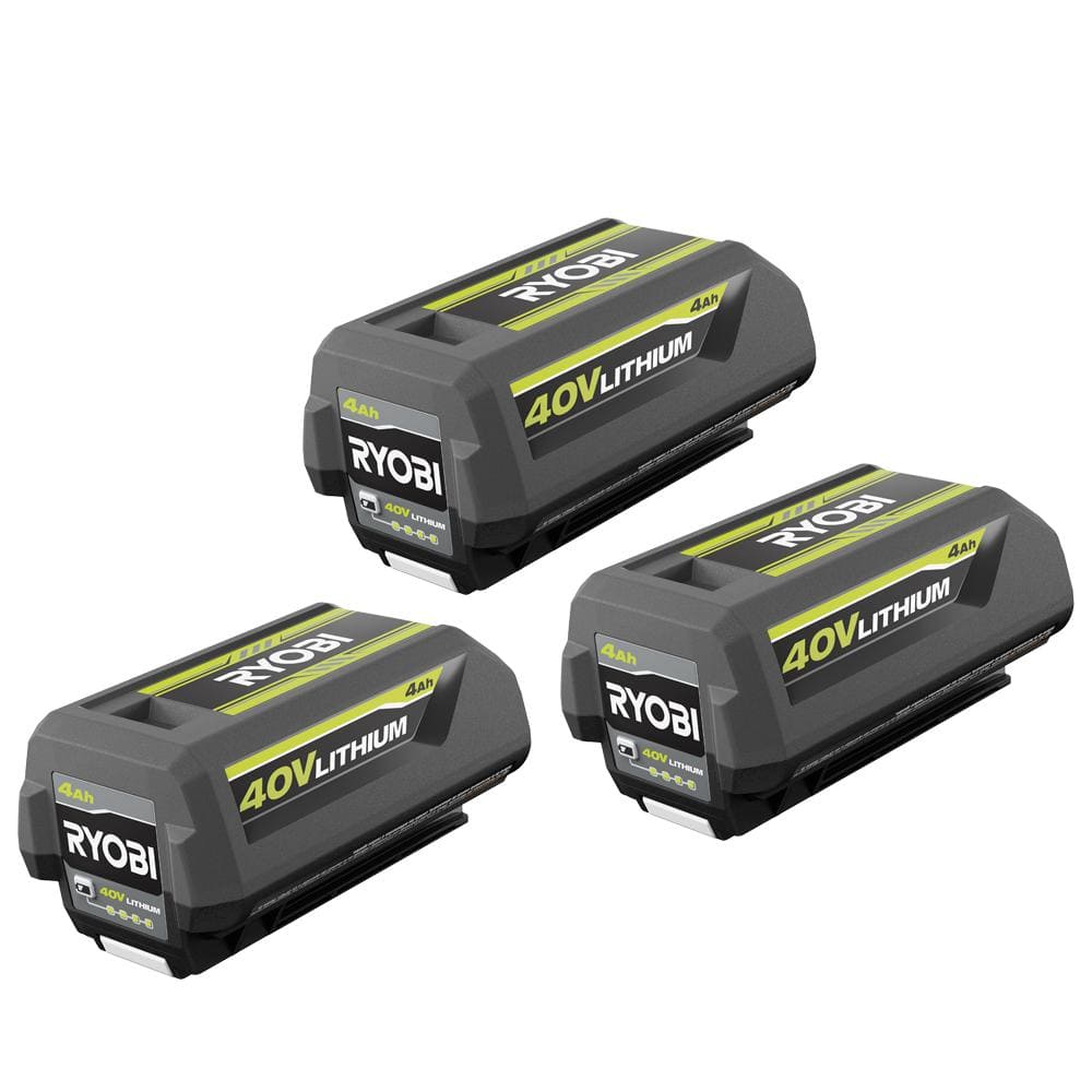 RYOBI 40V Lithium-Ion 4.0 Ah Battery (3-Pack)