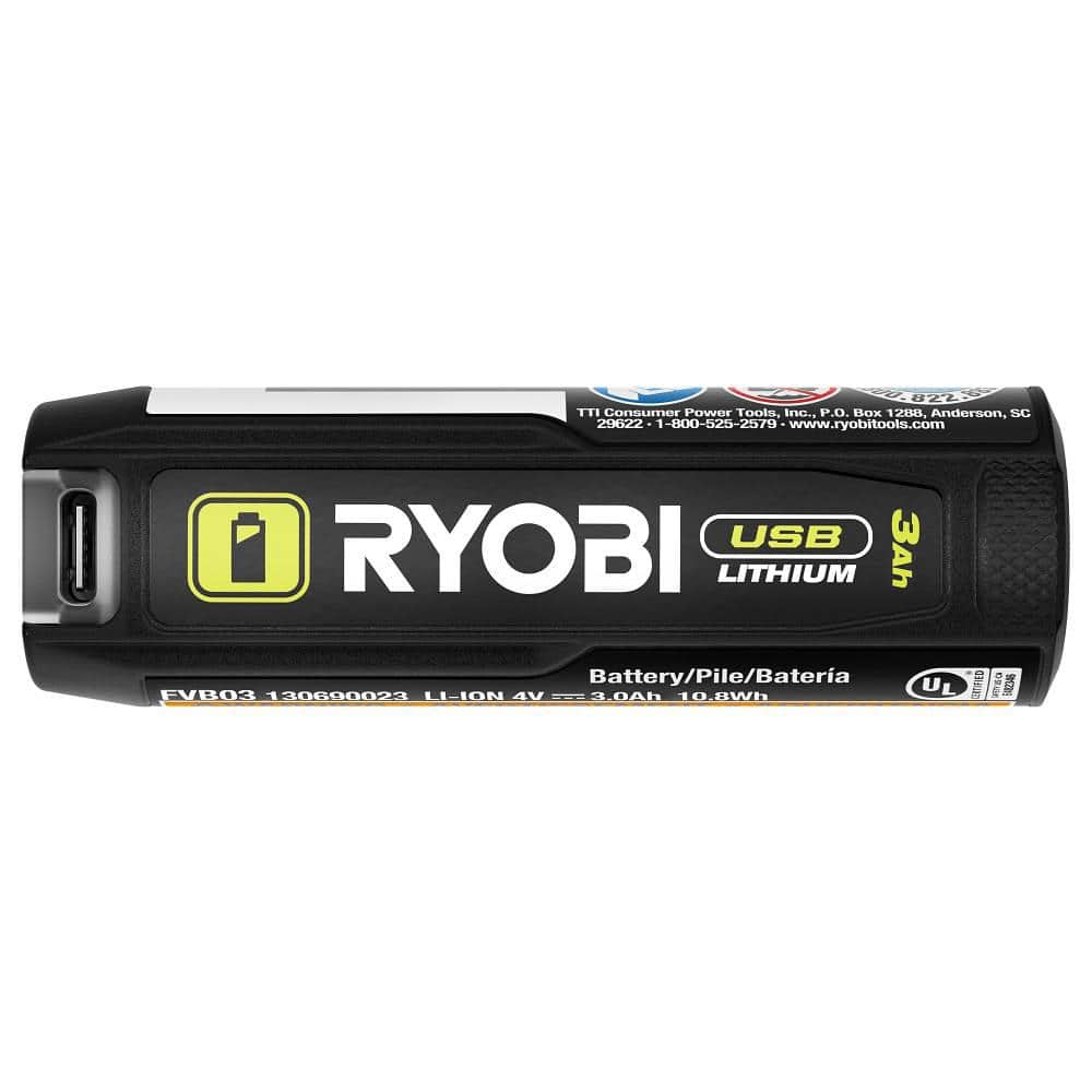 RYOBI USB Lithium 3.0 Ah Lithium-ion Rechargeable Battery (2-Pack)