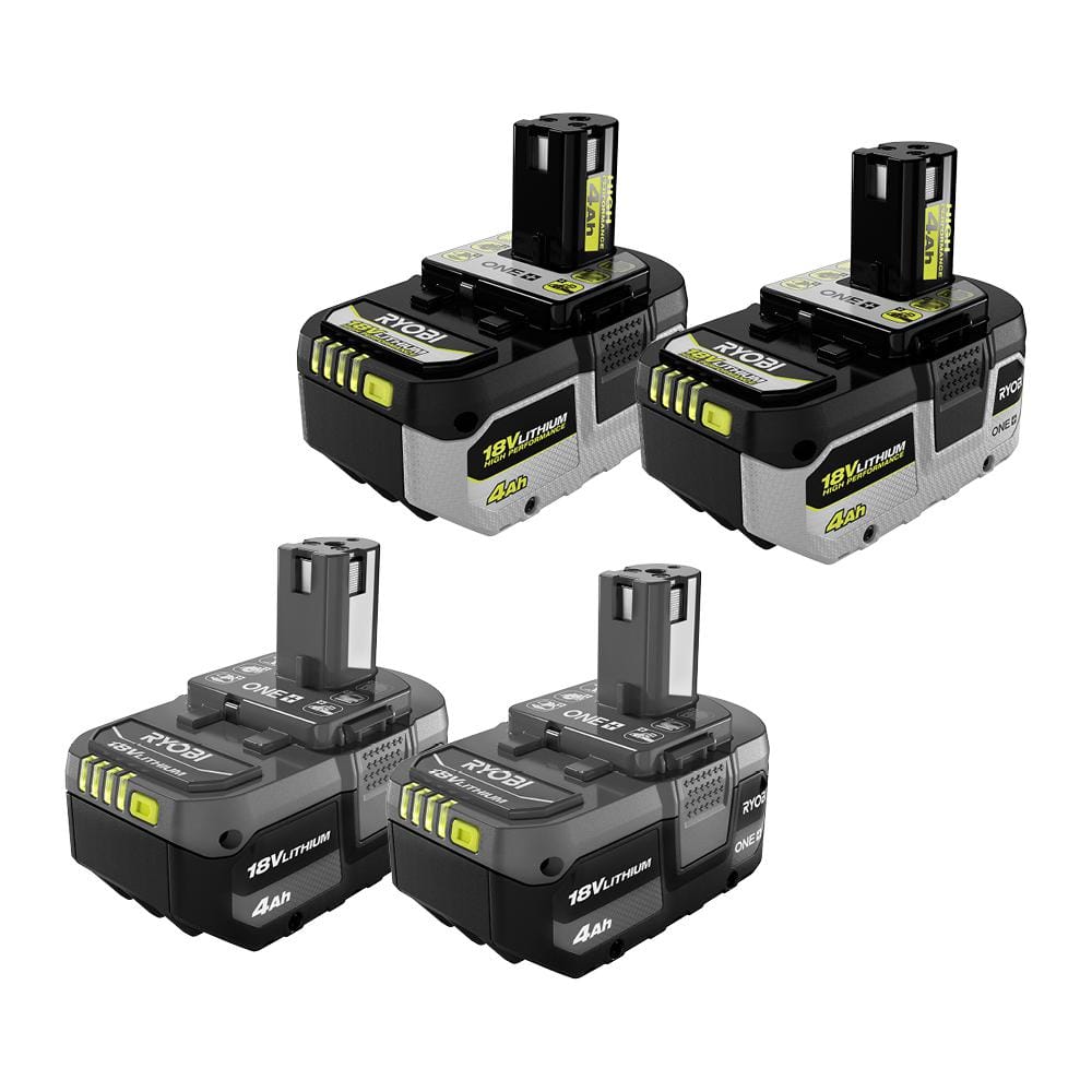 RYOBI ONE+ 18V HIGH PERFORMANCE Lithium-Ion 4.0 Ah Battery (2-Pack) with ONE+ 18V Lithium-Ion 4.0 Ah Battery (2-Pack)