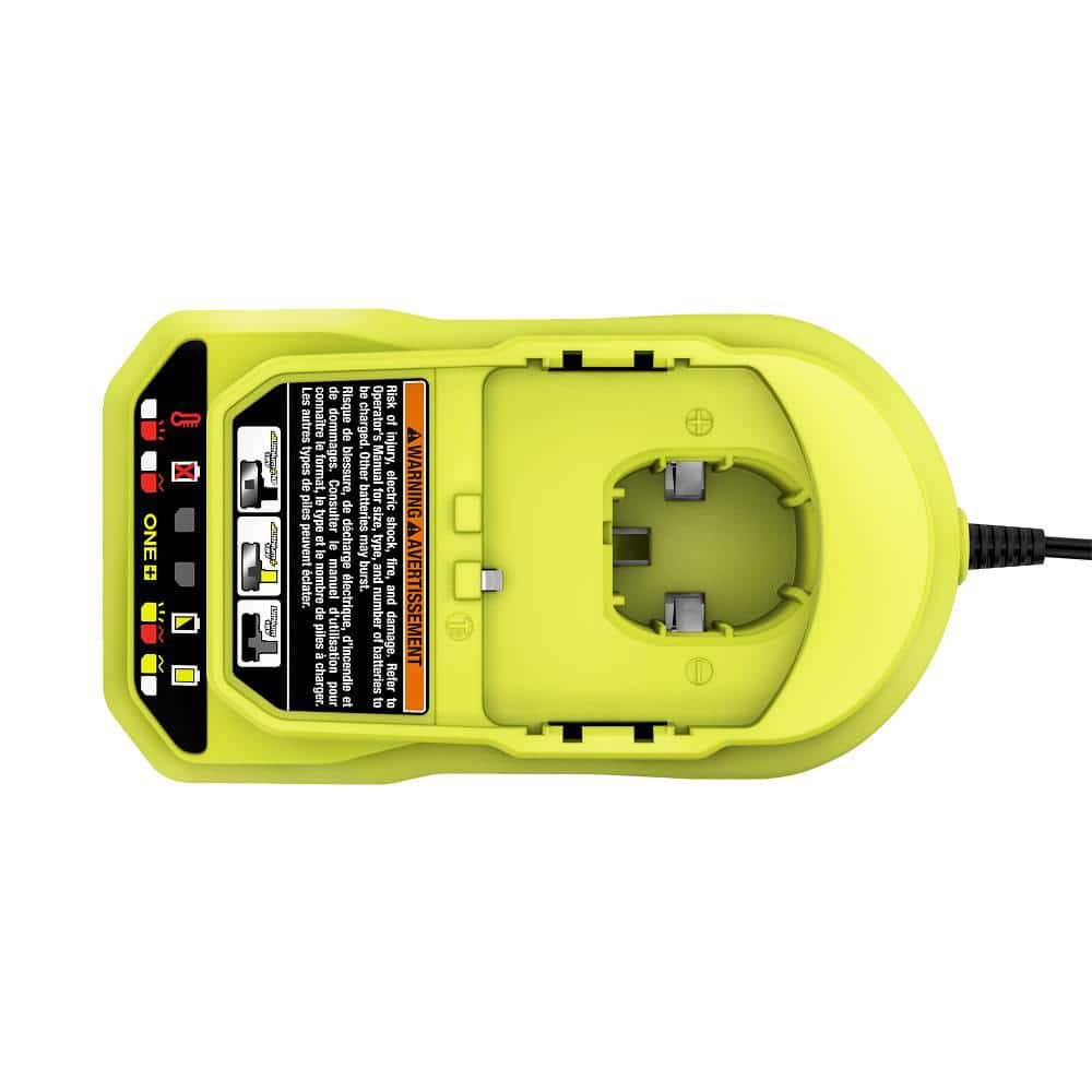 RYOBI ONE+ 18V Lithium-Ion Charger with 6.0 Ah HIGH PERFORMANCE Battery (2-Pack)