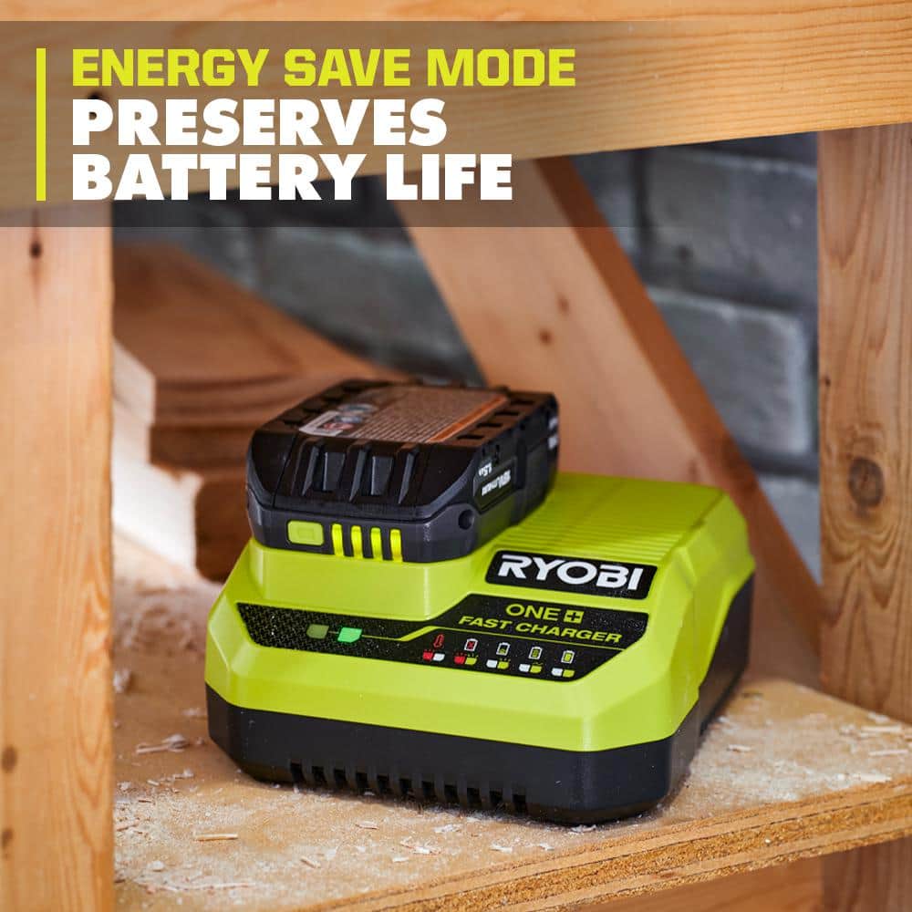 RYOBI ONE+ 18V Fast Charger with 6.0 Ah HIGH PERFORMANCE Battery (2-Pack)