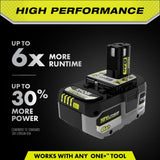 RYOBI ONE+ 18V 8A Rapid Charger with 6.0 Ah HIGH PERFORMANCE Battery (2-Pack)