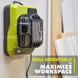 RYOBI ONE+ 18V 8A Rapid Charger with 6.0 Ah HIGH PERFORMANCE Battery (2-Pack)
