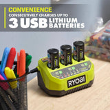 RYOBI USB Lithium 3-Port Charger