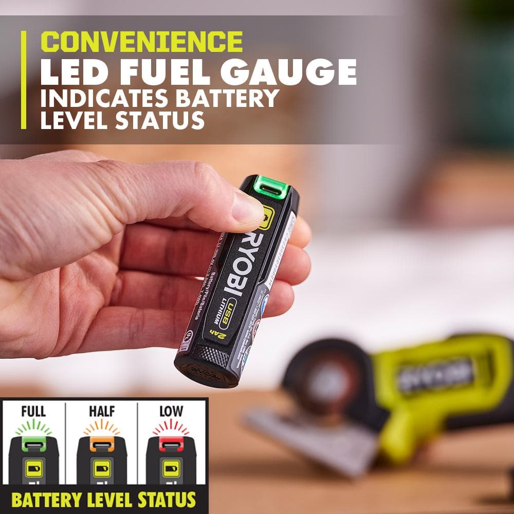 RYOBI USB Lithium 3-Tool Cordless Combo Kit with 2.0 Ah Battery and Charging Cable