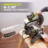 RYOBI ONE+ 18V Lithium-Ion Cordless 7-1/4 in. Compound Miter Saw and AirStrike 18-Gauge Brad Nailer Combo (Tools Only)