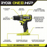 RYOBI ONE+ HP 18V Brushless Cordless 2-Tool Combo Kit w/(2) 2.0 Ah Batteries, Charger, Bag, and FREE 5-1/2 in. Circular Saw