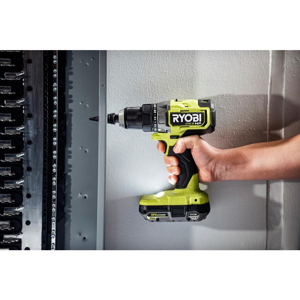 RYOBI ONE+ HP 18V Brushless Cordless 2-Tool Combo Kit w/(2) 2.0 Ah Batteries, Charger, Bag, and FREE 5-1/2 in. Circular Saw