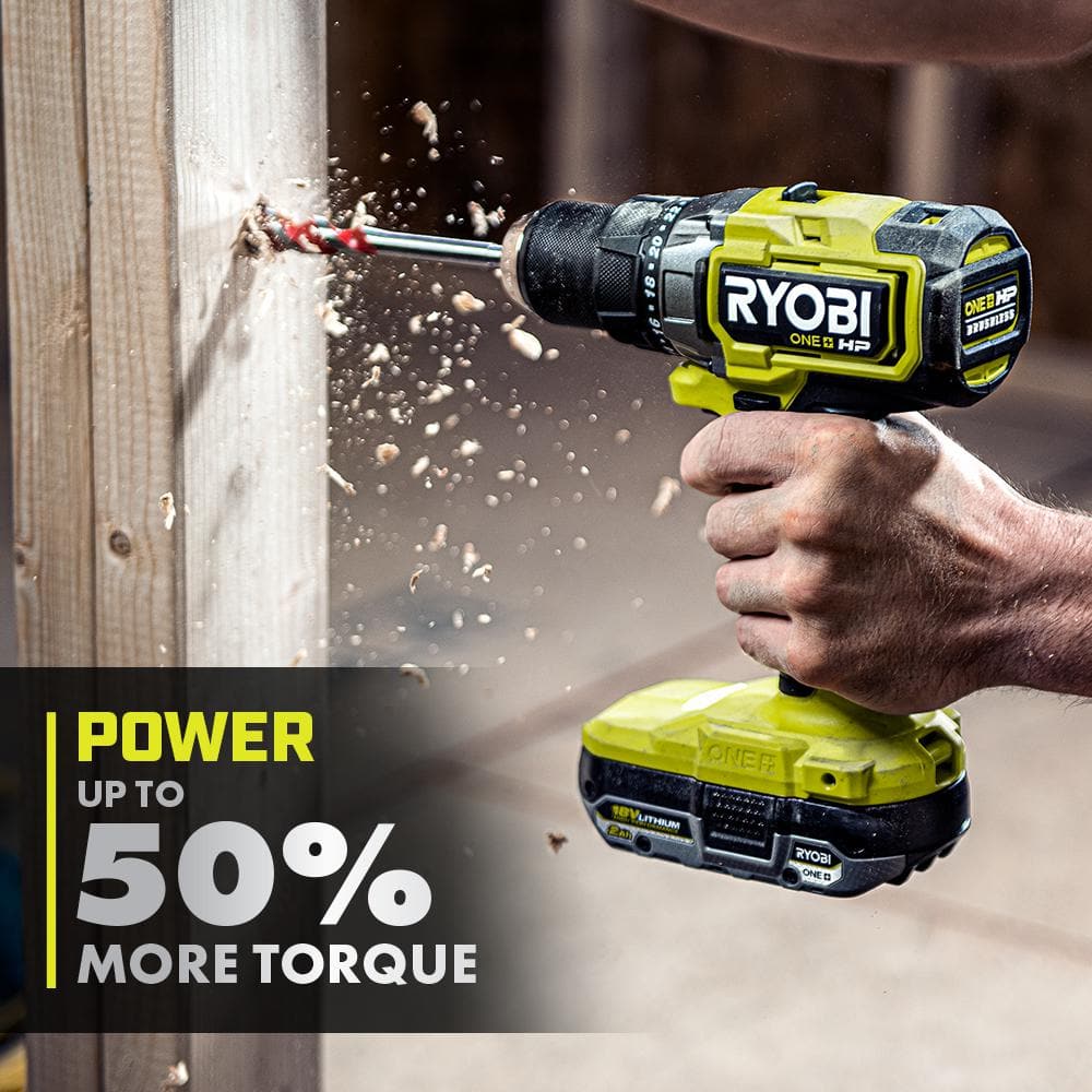 RYOBI ONE+ HP 18V Brushless Cordless 2-Tool Combo Kit w/(2) 2.0 Ah Batteries, Charger, Bag, and FREE 5-1/2 in. Circular Saw