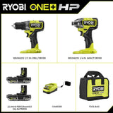 RYOBI ONE+ HP 18V Brushless Cordless 2-Tool Combo Kit w/(2) 2.0 Ah Batteries, Charger, Bag, & FREE Cordless Reciprocating Saw