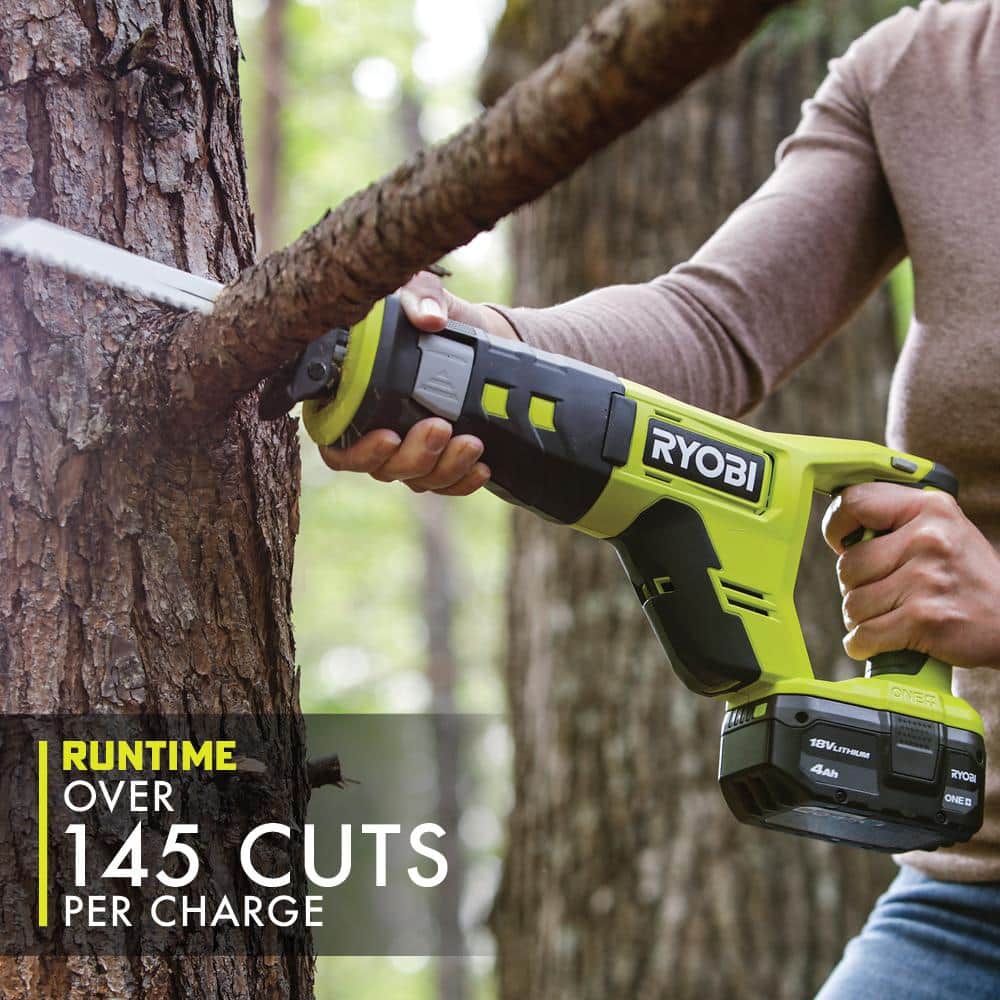 RYOBI ONE+ 18V Cordless 6-Tool Combo Kit with 1.5 Ah and 4.0 Ah Batteries, Charger, and Miter Saw