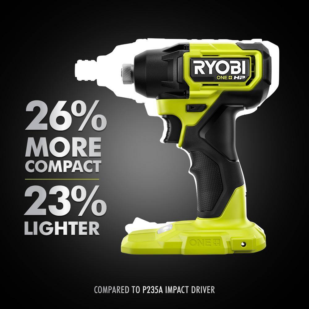 RYOBI ONE+ HP 18V Brushless Cordless Compact 2-Tool Combo Kit w/Drill, Impact Driver, Batteries, Charger, Bag, & 40PC Bit Set