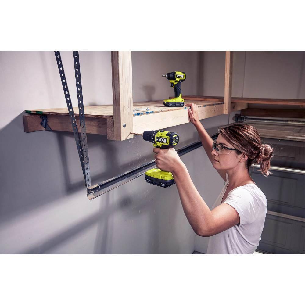 RYOBI ONE+ HP 18V Brushless Cordless Compact 2-Tool Combo Kit w/Drill, Impact Driver, Batteries, Charger, Bag, & 40PC Bit Set