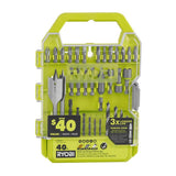 RYOBI ONE+ HP 18V Brushless Cordless Compact 2-Tool Combo Kit w/Drill, Impact Driver, Batteries, Charger, Bag, & 40PC Bit Set