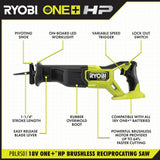 RYOBI ONE+ HP 18V Brushless Cordless Reciprocating Saw Kit with 4.0 Ah HIGH PERFORMANCE Battery and Charger