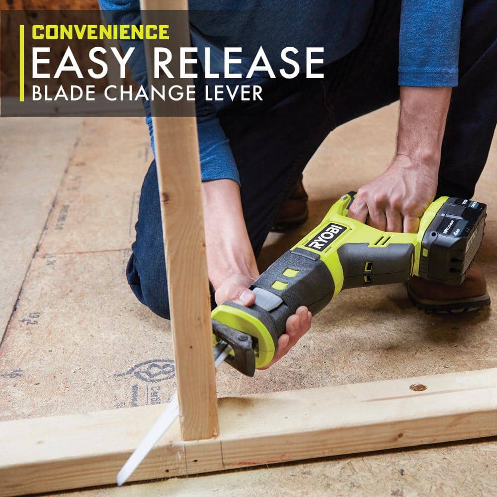 RYOBI ONE+ 18V Lithium-Ion Kit with 2.0 Ah and 4.0 Ah Batteries, Charger, and Free ONE+ 18V Cordless Reciprocating Saw