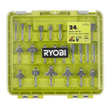 RYOBI 24-Piece Router Bit Set with 15-Piece Shank Carbide Router Bit Set
