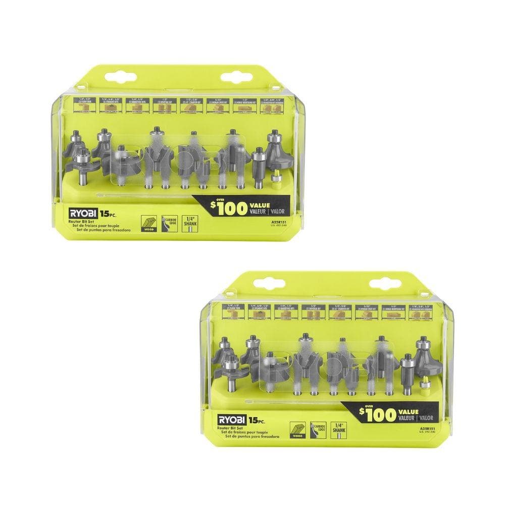 RYOBI Shank Carbide Router Bit Set (30-Piece)