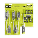 RYOBI Screwdriver Set (12-Piece) with Cushion Grip Handles
