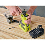 RYOBI ONE+ 18V Cordless Fixed Base Trim Router with 1/4 in. Shank Carbide Router Bit Set (15-Piece)