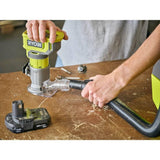 RYOBI ONE+ 18V Cordless Fixed Base Trim Router with 1/4 in. Shank Carbide Router Bit Set (15-Piece)