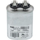 York S1-02420045700 capacitor - front view (Voltage: 370V; MFD: 7.5)