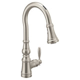 U by Moen Weymouth Single-Handle Pull-Down Sprayer Smart Kitchen Faucet with Voice Control in Spot Resist Stainless