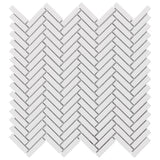 Kai White 1x2" Herringbone Matte Porcelain Mosaic Tile by Lux Tile