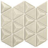 Brookline Triangle Celadon Green 4" Glossy Ceramic Mosaic Tile by Lux Tile