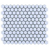 Eden Cloudy Sky Blue Hexagon Polished Porcelain Mosaic Tile