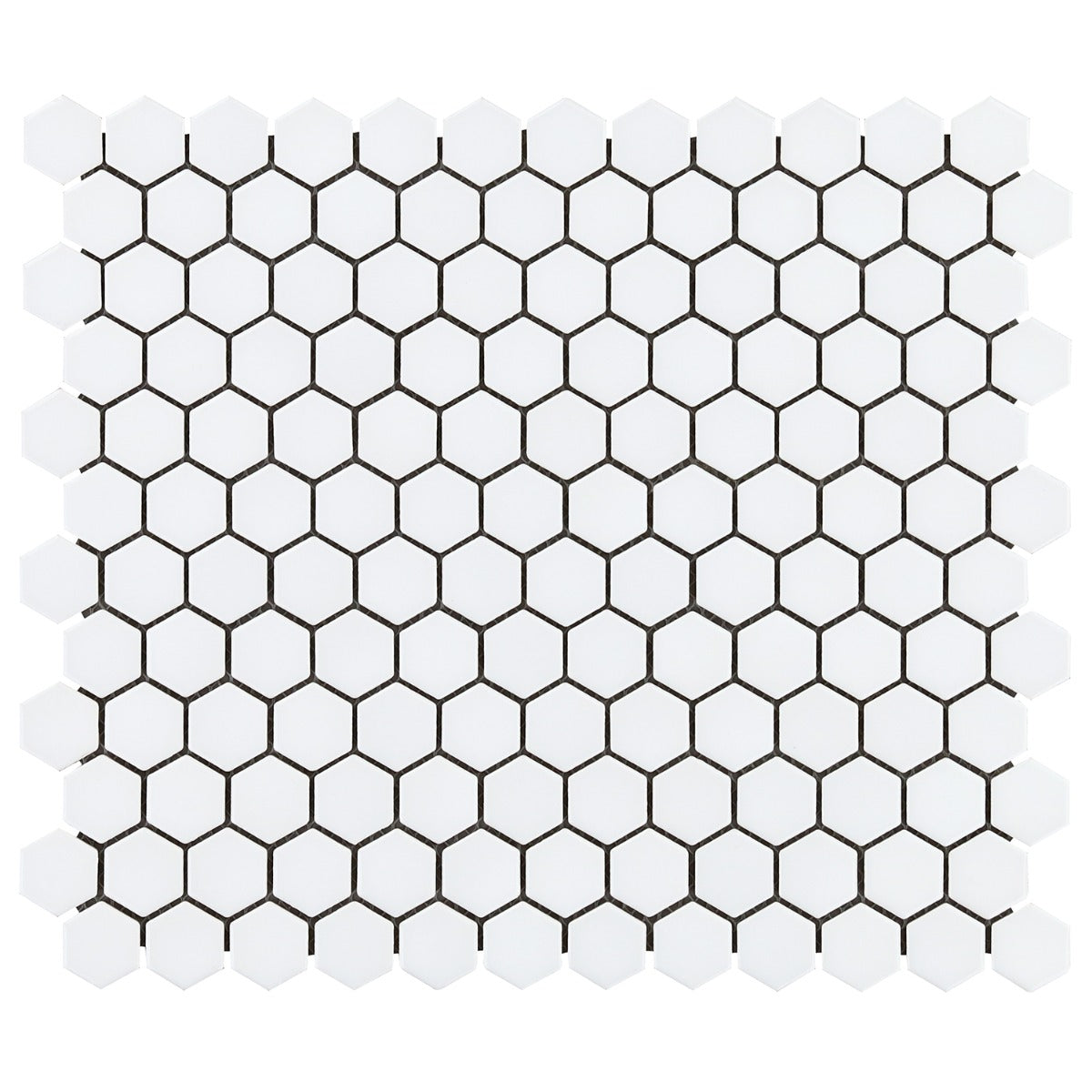 Eden White 1" Hexagon Polished Porcelain Mosaic Tile
