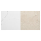 Fortunato Calacatta and Marfil 12x12 Matte Porcelain Checkerboard Tile