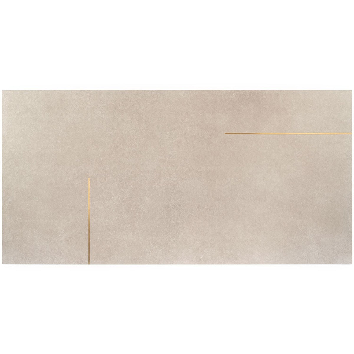 Lux Tile Lines Brass Inlay Greige 24x48 Matte Porcelain Tile