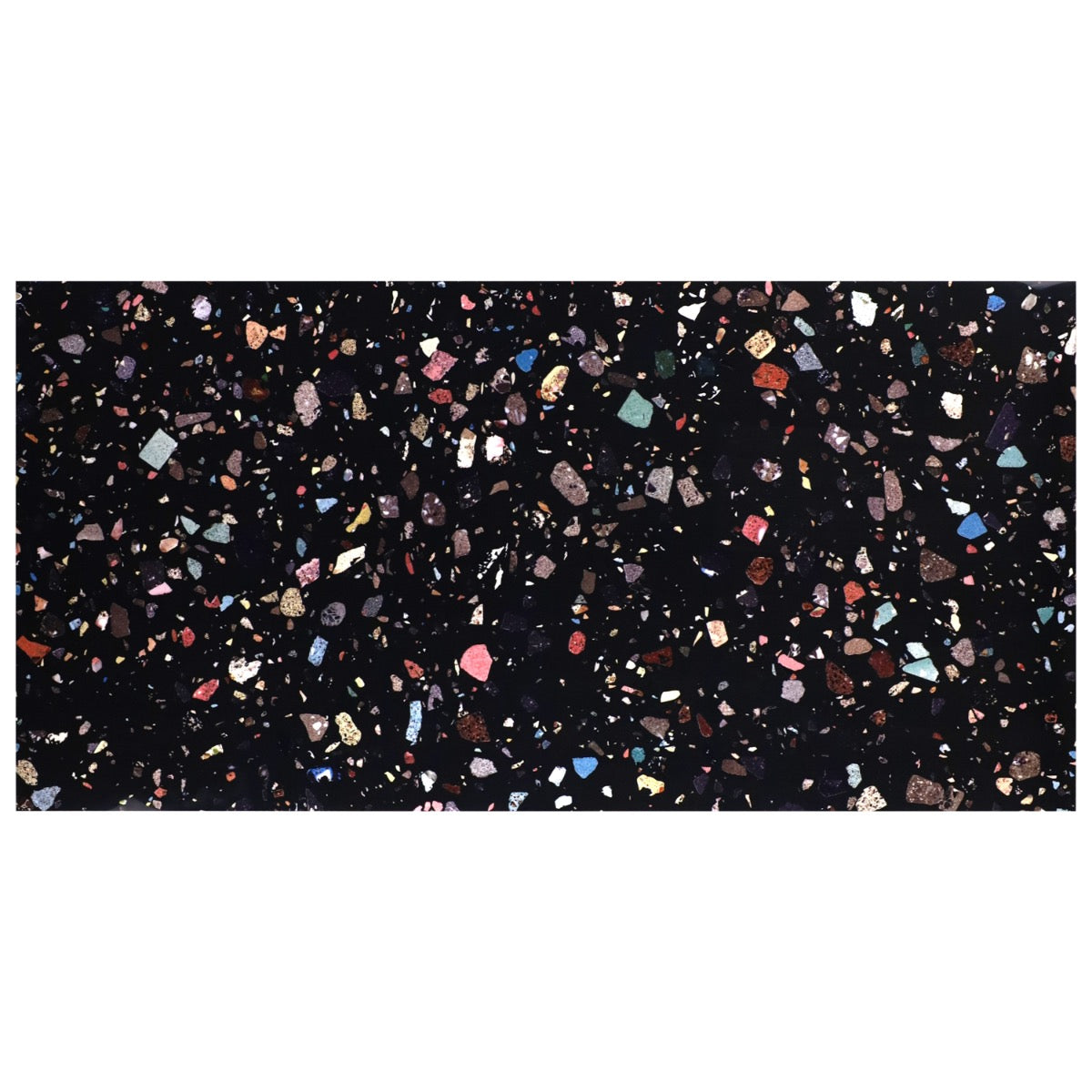 Bejeweled Black Multicolor 24x48 Polished Porcelain Tile - Lux Tile