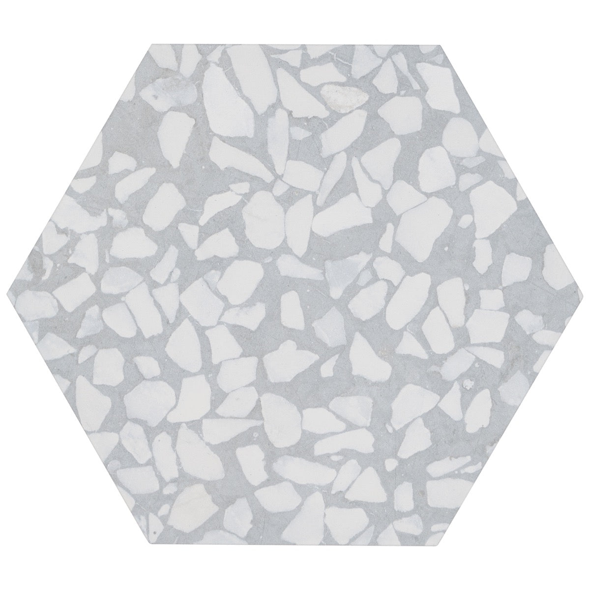 Lux Tile Terrazzo Hex Azulio Blue 9" Matte Porcelain Tile