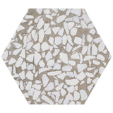 Lux Tile Terrazzo Hex Grigio Gray 9" Matte Porcelain Tile