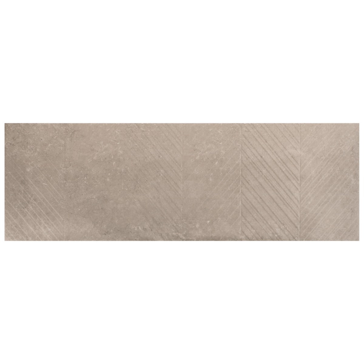 Stoneside Cream Beige Chevron 12x36 Matte Ceramic Tile