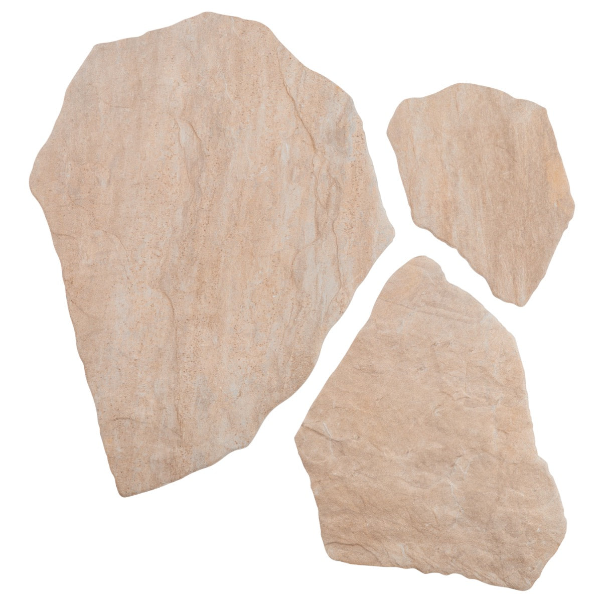 Pathstone Beige Textured Matte Porcelain Flagstone Tile - Durable Outdoor Flooring