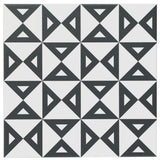 B2W Black & White 8x8 Matte Porcelain Tile - Lux Tile