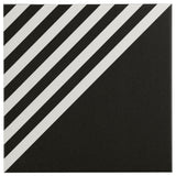Lux Tile B2W Black & White Stripe Negative 8x8 Matte Porcelain Tile