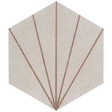 Lux Tile Pergola Beams Taupe 12.5" Hexagon Matte Porcelain Tile
