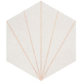 Lux Tile Pergola Beams White 12.5" Hexagon Matte Porcelain Tile