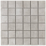 Lux Tile Cement Silver Matte Porcelain Mosaic Tile 2x2