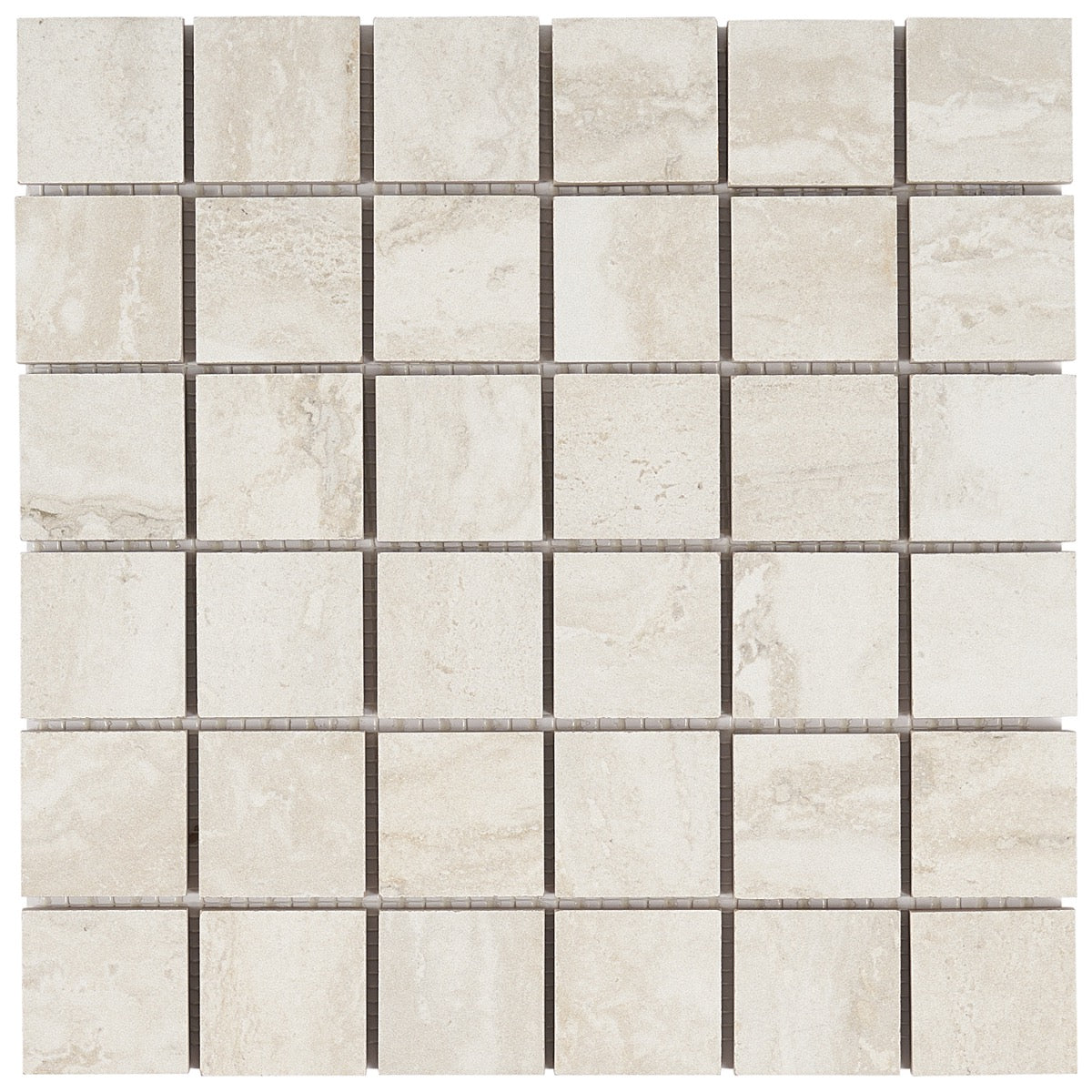 Basic Travertine Beige & Cream 2x2 Matte Porcelain Mosaic Tile