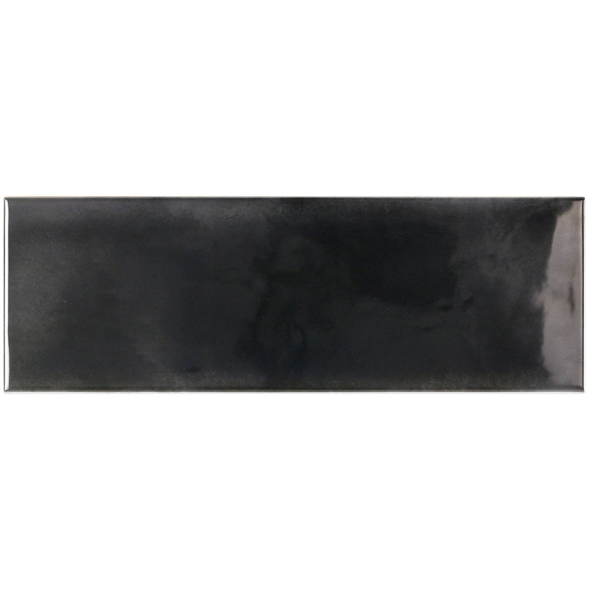 Diesel Camp Smoke Black 4x12 Glossy Ceramic Subway Tile - Lux Tile